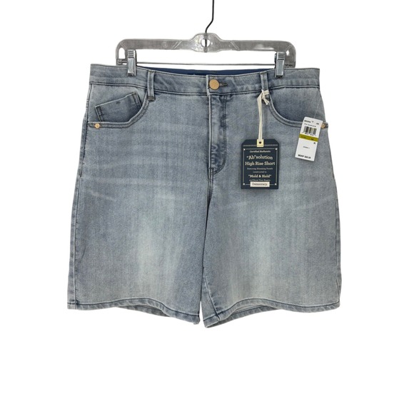 Democracy Pants - NWT Democracy "Ab"solution High Rise Jean Shorts Light Blue Denim Women's 14